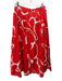 SABO Size M Red & White Cotton Abstract Wrap Maxi Skirt Red & White / M