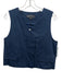 Zara Size S Navy Cotton Button Front slit pockets Sleeveless Vest Navy / S