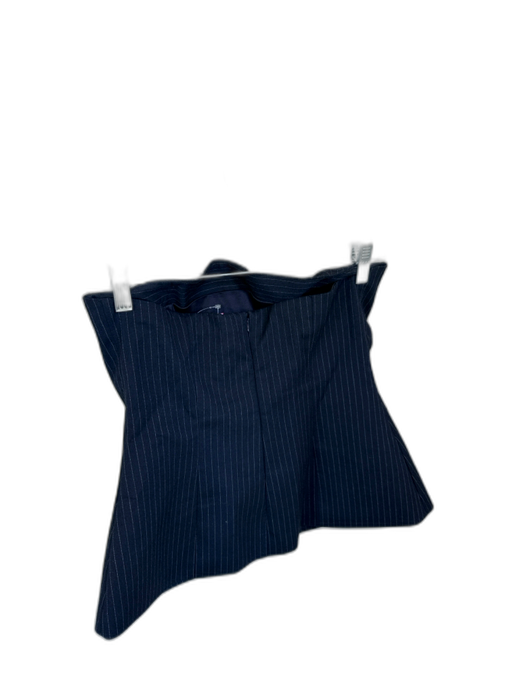 Zara Size M Navy Polyester Pinstripe Strapless Back Zipper Top Navy / M