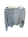 Miou Muse Size M Navy & white Cotton Blend Stripe Collar 3/4 Length Raw Hem Top Navy & white / M