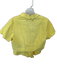Kaanas Size M Yellow Rayon Blend Button Down Flower Application Collar Short Set Yellow / M