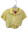 Kaanas Size M Yellow Rayon Blend Button Down Flower Application Collar Short Set Yellow / M