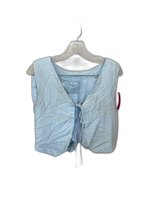 Daily Drills Size XS/S Baby Blue Viscose Blend Tie Detail Boxer Style Short Set Baby Blue / XS/S