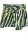 Ksubi Size 29 Lime & Gray Cotton Cross Over Abstract Mini Denim Skirt Lime & Gray / 29