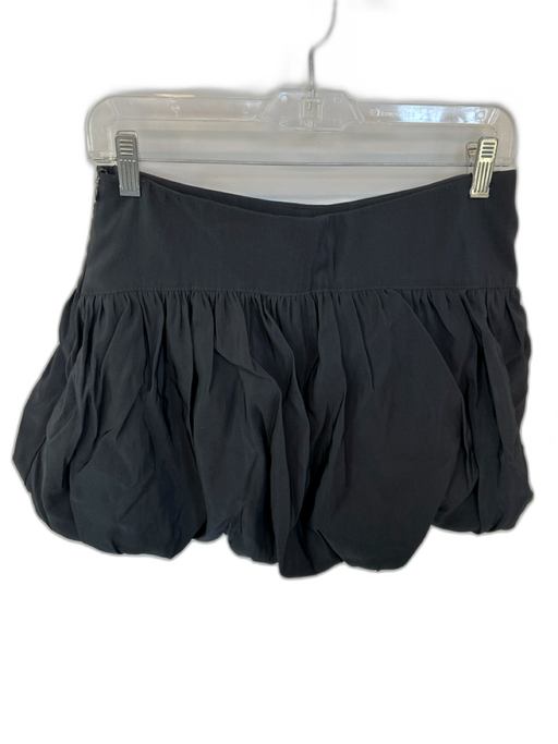 Zara Size Small Black Polyester Blend Bubble Hem Pleated Skort Black / Small