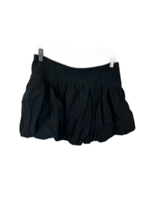 Zara Size Small Black Polyester Blend Bubble Hem Pleated Skort Black / Small