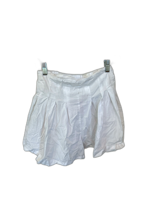 Free People Size Small White Cotton Pleat Detail High Waist Shorts White / Small