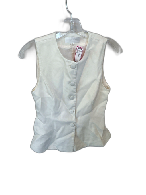 Zara Size S White Acetate Button Down Vest White / S