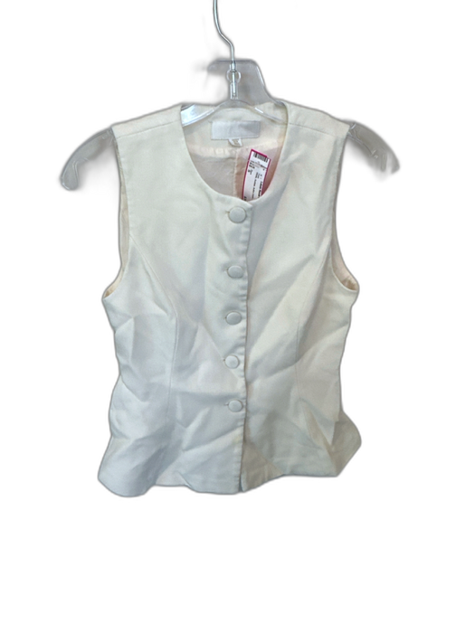 Zara Size S White Acetate Button Down Vest White / S