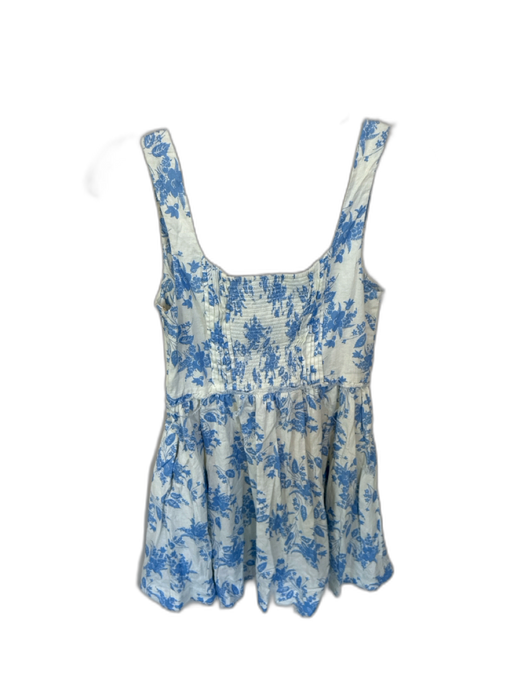 Loveshackfancy Size 4 Blue & White Linen Blend floral print Floral Mini Dress Blue & White / 4