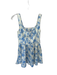 Loveshackfancy Size 4 Blue & White Linen Blend floral print Floral Mini Dress Blue & White / 4