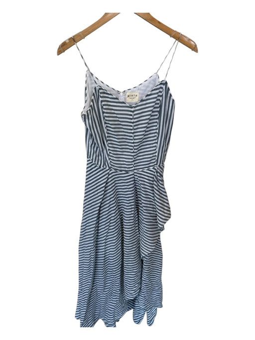 Mirth Size S Gray & White Cotton Spaghetti Strap Striped Maxi Dress Gray & White / S
