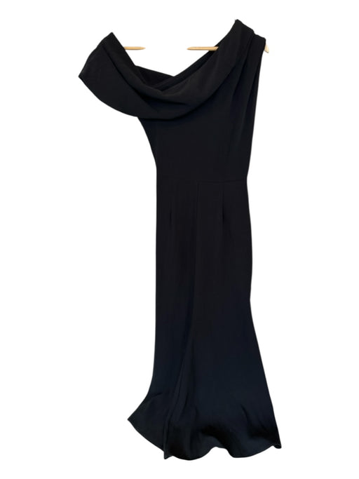 Elliatt Size S Black Polyester One Short Sleeve Gathered Gown Black / S