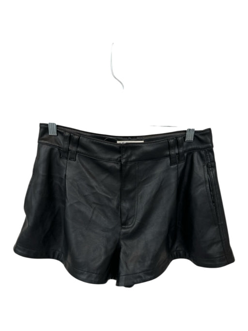 We The Free Size 27 Black Vegan Leather High Waist Front Pockets Shorts Black / 27