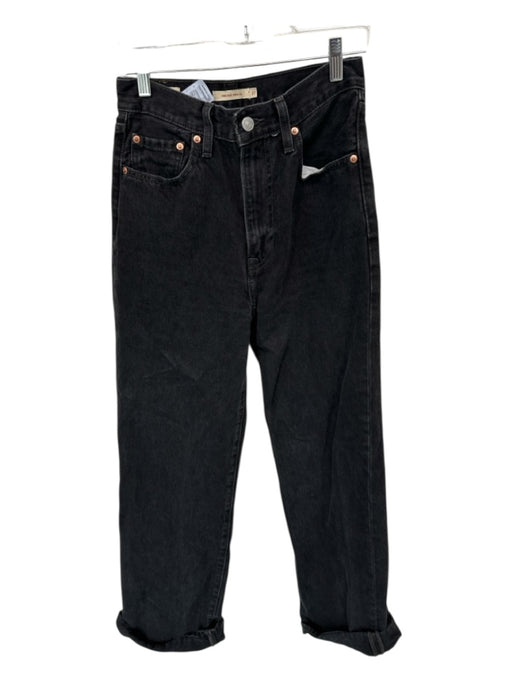 Levi's Size 27 Black Cotton High Waist Wide Leg Jeans Black / 27