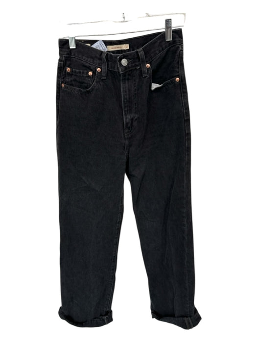 Levi's Size 27 Black Cotton High Waist Wide Leg Jeans Black / 27