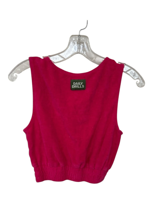 Daily Drills Size Est XS/S Pink Terry Cloth Sleeveless Elastic Waist Top Pink / Est XS/S