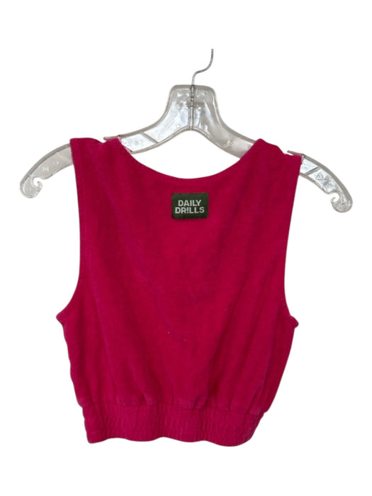 Daily Drills Size Est XS/S Pink Terry Cloth Sleeveless Elastic Waist Top Pink / Est XS/S