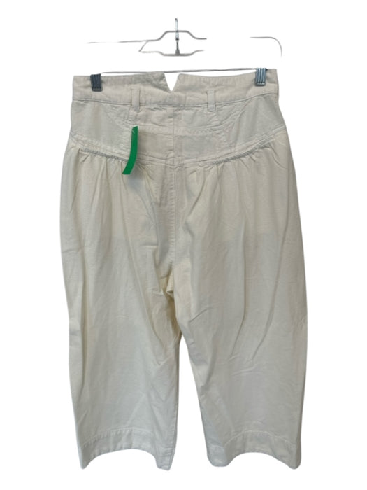 Free People Size 4 Cream Cotton High Waist Barrell Leg Pants Cream / 4