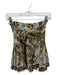 Farm Rio Size S Gray & Orange Viscose Side Zip Animal Print Metallic Skirt Gray & Orange / S