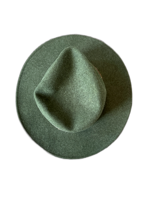 Stetson Green & Brown Wool Leather Band feathers Hat Green & Brown / L