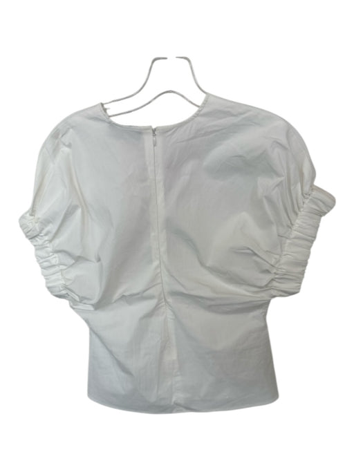 Modern Citizen Size XS White Cotton Blend Short Sleeve Back Zip Top White / XS