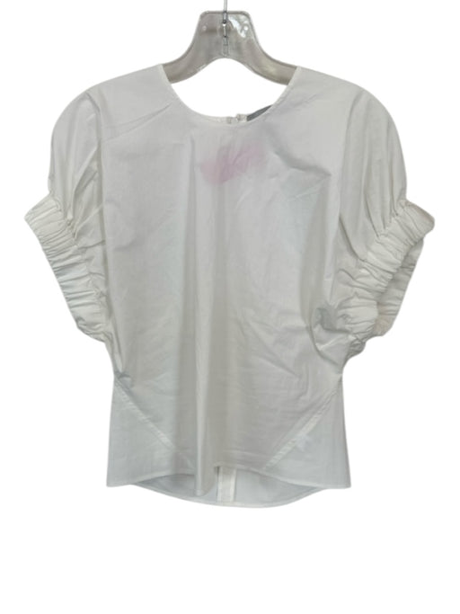 Modern Citizen Size XS White Cotton Blend Short Sleeve Back Zip Top White / XS