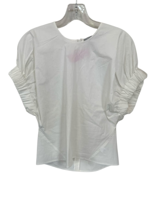 Modern Citizen Size XS White Cotton Blend Short Sleeve Back Zip Top White / XS