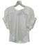 Modern Citizen Size XS White Cotton Blend Short Sleeve Back Zip Top White / XS