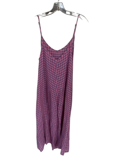 CP Shades Size S Pink & Purple Linen Sleeveless Checkered Maxi Dress Pink & Purple / S