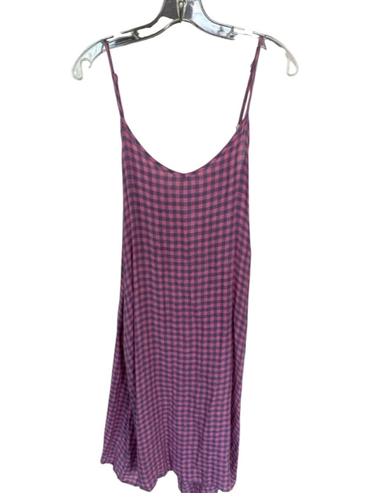 CP Shades Size S Pink & Purple Linen Sleeveless Checkered Maxi Dress Pink & Purple / S
