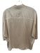 Vince Size M Champagne Silk Short Sleeve Collar Front Pocket Top Champagne / M