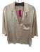 Vince Size M Champagne Silk Short Sleeve Collar Front Pocket Top Champagne / M