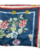 Blue & Yellow Silk Tassels Flowers Square scarf Blue & Yellow / L