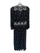 Free People Size XS Black & White Cotton Long Sleeve Embroidered Flowers Dress Black & White / XS
