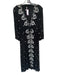 Free People Size XS Black & White Cotton Long Sleeve Embroidered Flowers Dress Black & White / XS