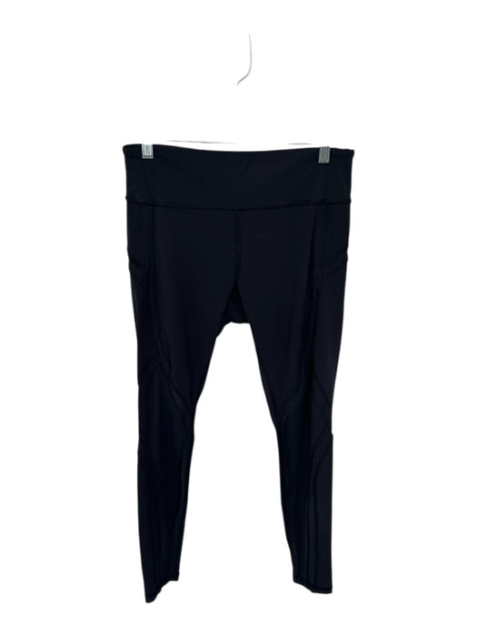 Lululemon Size 10 Black Nylon Blend Line Texture Interior pocket Leggings Black / 10