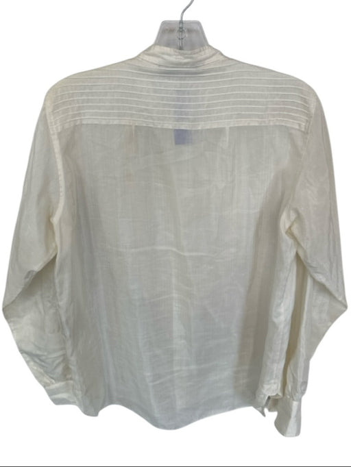 See By Chloe Size 2 Ivory Silk Blend Button Down Button Sleeve Sheer Top Ivory / 2