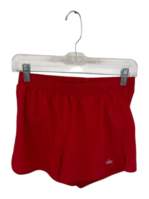 Alo Yoga Size SP Red Polyester Elastic Waist Drawstring Athletic Shorts Red / SP