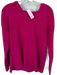 Tahari Size M Magenta Polyester Blend Hood V Neck Ribbed Sweater Magenta / M
