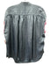 Koch Size S Slate Blue Satin Gathered Waist Embroidered Sleeve Half Button Top Slate Blue / S