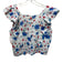 Loveshackfancy Size L White, Blue, Red Cotton Pintuck Floral Button Back Top White, Blue, Red / L