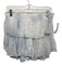 Loveshackfancy Size L White & Light Blue Viscose Raw Edge Tie Dye Tiered Skirt White & Light Blue / L