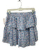 Loveshackfancy Size M Blue, Pink, White Cotton Raw Edge Floral Tiered Mini Skirt Blue, Pink, White / M