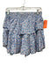 Loveshackfancy Size M Blue, Pink, White Cotton Raw Edge Floral Tiered Mini Skirt Blue, Pink, White / M