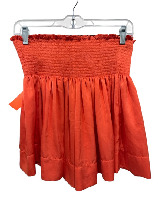 Koch Size L Orange Polyester Satin Smocked Waist Flowy Shorts Orange / L