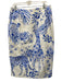Tuckernuck Size XL Blue & White Cotton Flora & Fauna giraffe Knee length Skirt Blue & White / XL