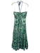 Ro's Garden Size M Green & Blue Cotton Botanical Rope Halter Maxi Dress Green & Blue / M