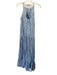 Oliphant Size M Blue & White Cotton Stripe Tassel Tie Detail Maxi Dress Blue & White / M
