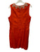 NicoBlu Size 12 Orange Red Linen Metallic Thread Embroidered Detail Dress Orange Red / 12